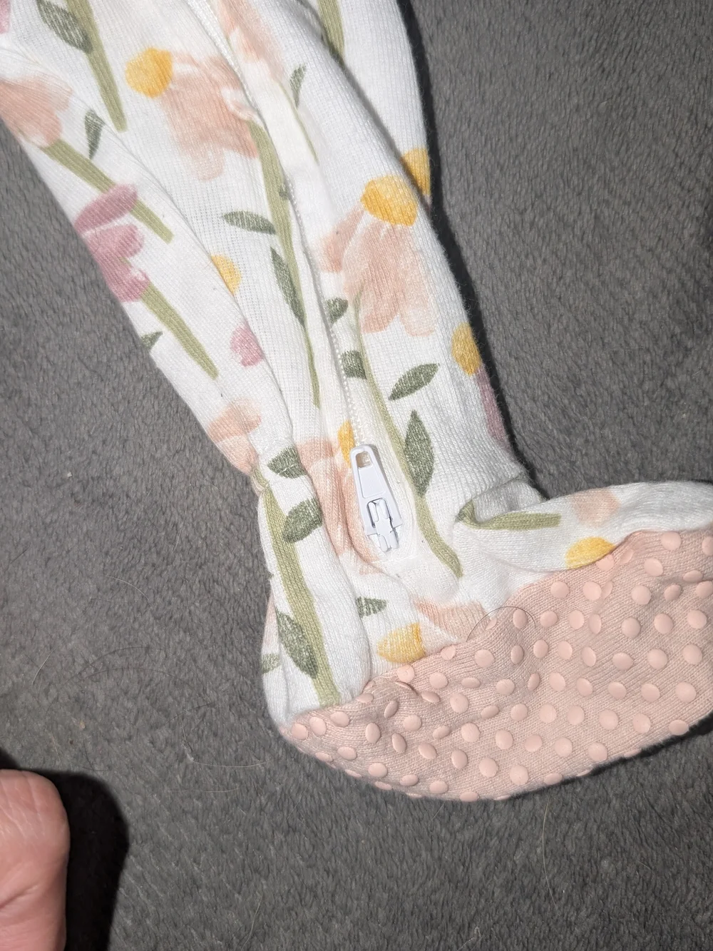 cloud island Pink & Floral Footed One-Piece Sleepers